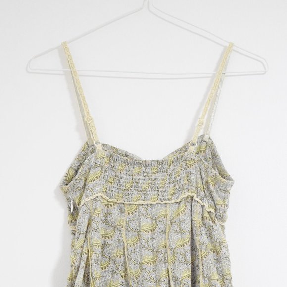 ANTHROPOLOGIE Yellow Embroidered Floral Flowy Woven Tank Top | Size S - Picture 5 of 9